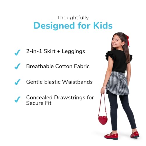 Image of YouGotPlanB Skeggings for Girls | Pack of 1 | 2-in-1 Skirt with Attached Leggings | Cotton | Ages 4-16 Years | Comfort fit | Ideal for Sports & Play