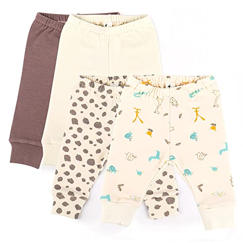 hipzoo ecofriendly Baby Unisex Organic Cotton Baby Infant Jogger Pants (Beige, 3 Month)