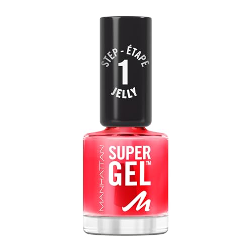 MANHATTAN Super Gel Nail Polish, Jelly Gloss, langhaltender Nagellack, hochglänzendes Finish, einfache Anwendung, gelartige Maniküre, splittert nicht, cleane Formel, 010 Coco Suga, 12ml