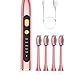 Whitening Toothbrush Rechargeable 5 Modes 15 Day Using Time for Kids Men Women with Travel Case 800mAh Motor Smart Timer Pressure Sensor Ultrl Cleaning - Pink