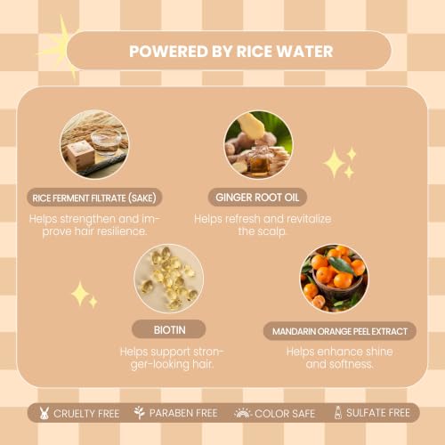 Image of Luseta Rice Water Shampoo and conditioner Set Protein Repair Strengthening & Nourishing Shine for Heat Damaged All Hair Types Hydrating & Frizz Control for Women and Men 16.9oz*2