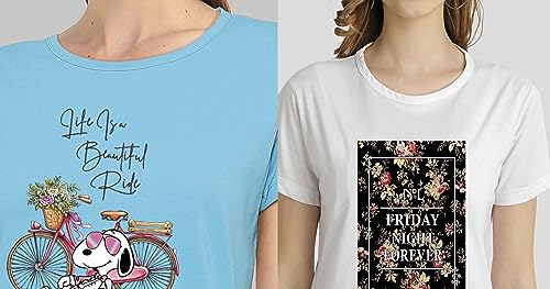 Image of Combo Women's T-Shirts, Cotton Half Sleeves Round-Neck Printed T-Shirt for Girls, & Women Tees (Pack of 2) 960-980-