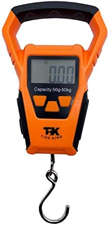 TideKing Portable Premium LCD Backlit Digital Fishing Scale | Waterproof Comfortable Non-Slip Fish Gripper Dual Mode – Pounds/Ounces & Kilograms 110lb Scale with Ruler