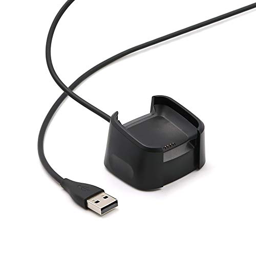OWSOO Cabo de carregamento USB para smartwatch Fit-bit Ver-sa Base de carregamento dock base de mesa