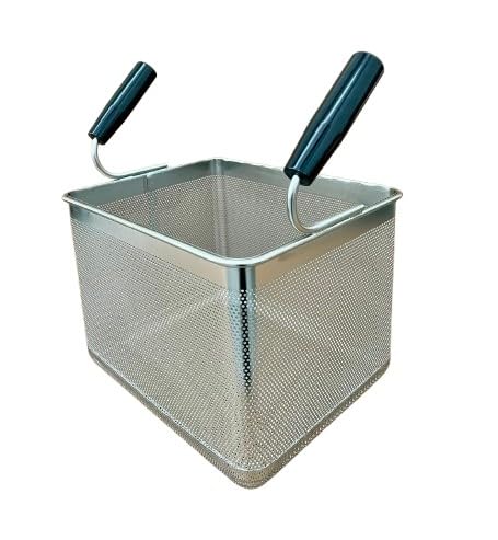 FBR0275 - CESTINO MADE IN ITALY CUOCIPASTA PROFESSIONALE 1/2 2 MANICI 298X242X215H MM IN ACCIAIO INOSSIDABILE AISI 304 CESTELLO CUOCI PASTA INOX GN 1/2