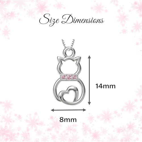 Cherished Moments Girl's Sterling Silver Cat Necklace Gift for Cat Lovers, Toddlers, Kids, Teens, and Women4