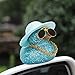 wonuu Car Duck Ornament Dashboard Decorations Rubber Duck Car for Car Dashboard Accessories with Swim Ring Sunglasses Hat and Necklace, B_Light Blue_Blue Sun Hat_Transparent