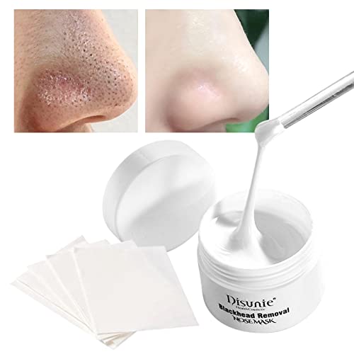 Rurbeder Tiras de poros,Crema limpiadora de poros de Puntos Negros de 1.05 oz - Tiras de eliminación de hidratación de exfoliación para la Cara Tiras de poro Durante la Noche para Absorber el Aceite