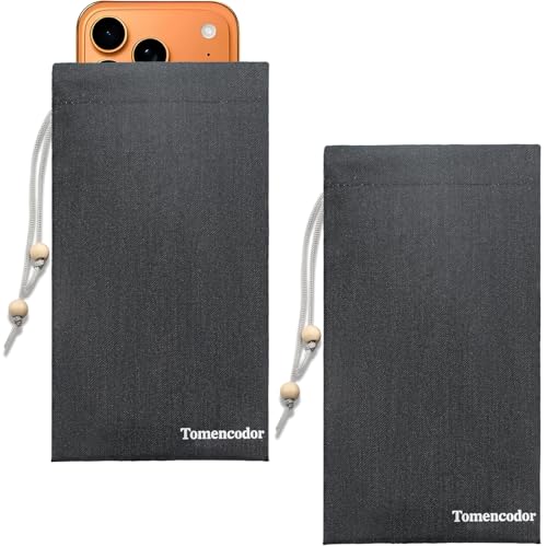 Tomencodor 2Pack EMF Blocker for Cell Phone, Radiation Protection Bags, Anti EMP Blocking Phone Case, Cell Phone Radiation Blocker, EMF/WiFi/RFID/GPS Signal Blocker Phone Pouch (Black)