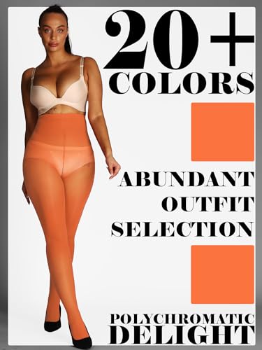 Image of HONENNA Semi Opaque Silky Women Pantyhose Tights, 20+ Colors Invisibly Toe Reinforced 60 Den Size A-E