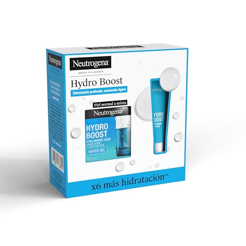 Neutrogena Rutina Hydro Boost, Gel de Agua Hidratante Facial (50 ml) y Contorno de Ojos (15 ml), set de regalo para 24 h de hidratación intensa, con Ácido Hialurónico