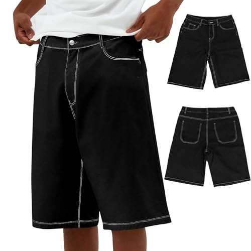 Short en jean pour homme coupe droite baggy en denim stretch