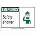 Brady 119856, 10" x 14" Polystyrene Emergency Safety Shower Sign, Black/Green/White, Pack of 20 pcs