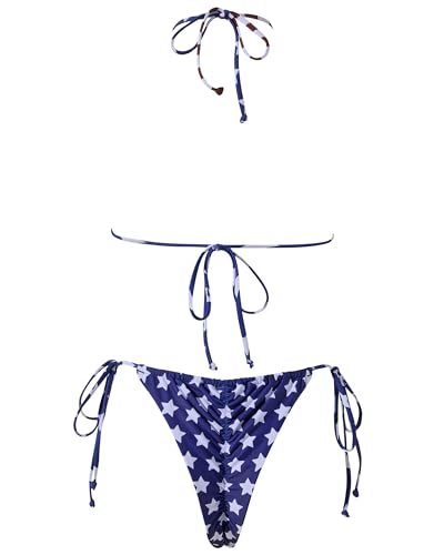 Image of MOSHENGQI Women Sexy Brazilian Bikini 2 Piece Spaghetti Strap Top Thong Swimsuit Bathing Suit