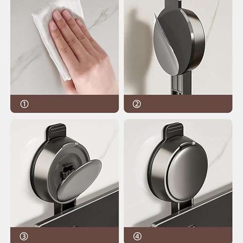 Support de douche sans perçage et étagère murale cuisine - 6