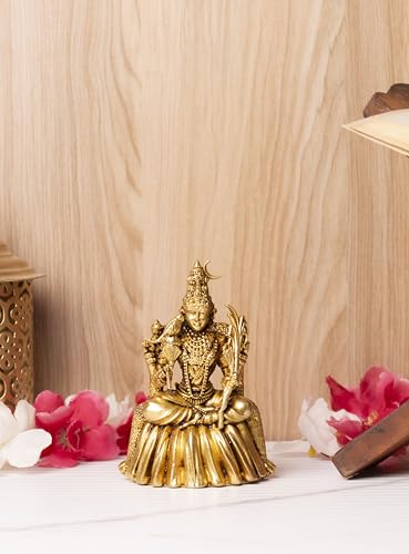 Bharat Idols Exquisite Brass Maa Kamakhya Devi Statue – Shri Kanchi Kamakshi Amman, Goddess Tripura Sundari & Rajarajeshwari Idol for Divine Home Temple, Pooja & Spiritual Decor | Height: 10 cm (3.9 Inches) - Image 5