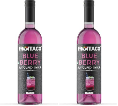 Image of Fruitaco Blueberry Syrup: Perfect Mixer For Enhancing Mocktails & Cocktails, Drinks, And Mojitos At Parties, Conveniently Packaged In A 750Ml Bottle For All Your Mixing Needs|Non-Alcoholic (Pack of 2)