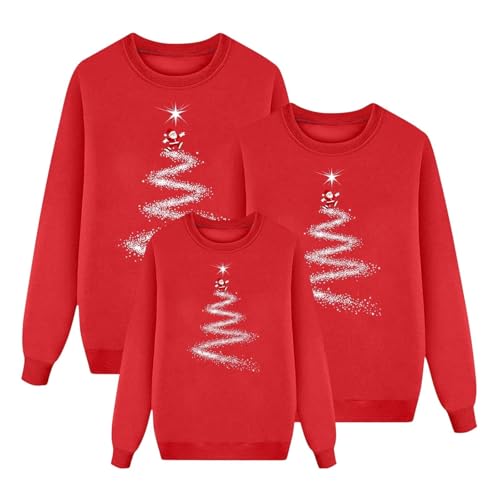 Sudaderas Navideñas Familiares Suéter Familia Invierno Navideño Familiar Manga Larga Pullover Christmas Jumper Blusas Cuello Redondo Tops Talla Grande Mujer Hombre Niño Niña Ropa Navideña