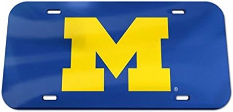 Wincraft NCAA University of Michigan 09010115 Crystal Mirror License Plate, Black