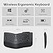 OMOTON Ergonomic Wireless Split Keyboard Compatible with Windows only, Cushioned Wrist Rest, Rechargeable, USB Connectivity, 2.4G Membrane Silent Keyboard, Classic Black