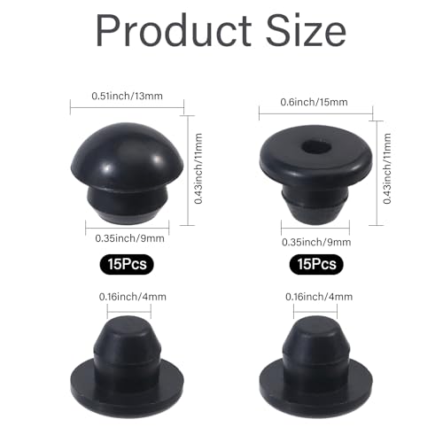 Image of 30Pcs Floor Bottle Jack Oil Filler Plug 9mm Horizontal Rubber Filler Bung Jack Oil Plugs Hydraulic Filler Bung for Oil Reservoir Fill Hole Floor Stopper