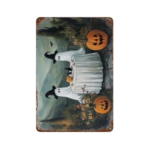 Halloween Tin Sign - "Uncover the Secrets and Traditions" Spooky