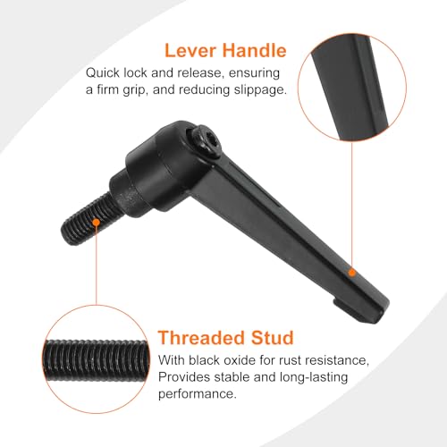 Image of uxcell 4Pcs M8 x 16mm Adjustable Knobs Handle Male Thread Push Button Ratchet Quick Release Locking Rotating Bolt for Lathe Machinery, Black