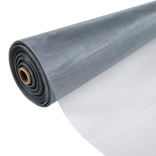 Graargpro Rete di ricambio regolabile in nylon, 100x300 cm, per porte finestre e zanzariere per patio, grigio
