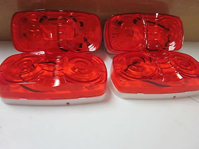 Prosperity Tool ~ 4 ~ Double Bulls Eye ~ RED ~ Side Marker Turn Signal RV Trailer Lights 12V