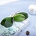 Fnize Orchid Leaves Artificial Phalaenopsis Stems Leaf Faux Cymbidium Flower Foliage Green Real Touch Latex Bulk 8 Inches 2pcs