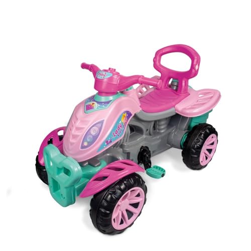 Quadriciclo Infantil Feminino Lady Star Rosa +9 Meses com Guia Maral