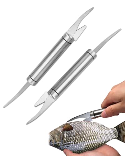 KGDUYC 2 Piezas Cuchillo Multifuncional para Panza de Camarón, Pelador Multifuncional de Camarón, Cuchillo de Acero Inoxidable para Panza de Camarón, Fácil de Limpiar