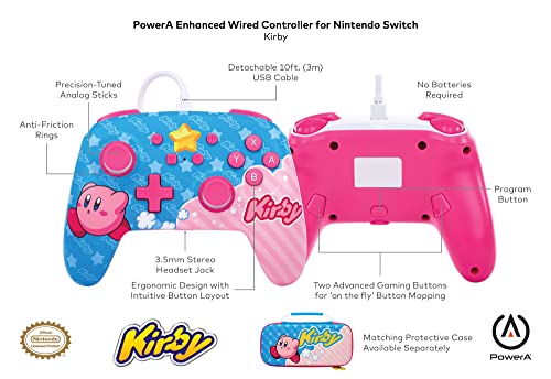 PowerA Manette filaire améliorée pour Nintendo Switch modèle Switch OLED et Nintendo Switch Lite accessoire de jeu manette de jeu manette filaire sous licence officielle Kirby - vue 8