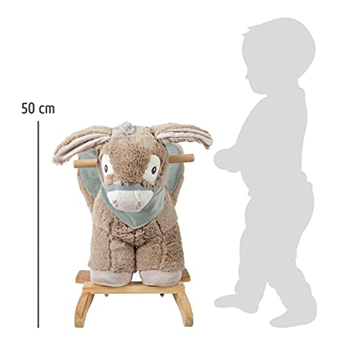 small foot Schaukeltier Esel mit Sitz, für Kinder ab 12 Monaten, aus Plüsch und Holz und mit Griffen, Art. 12210