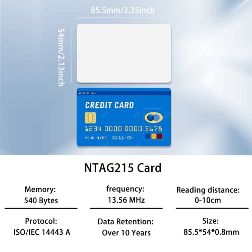 Image of 12pcs NFC Card NTAG215 NFC Tags Printable NFC 215 Cards Blank NFC Key Tags White ISO CR80 Cards Work with TagMo & All NFC-Enabled Devices