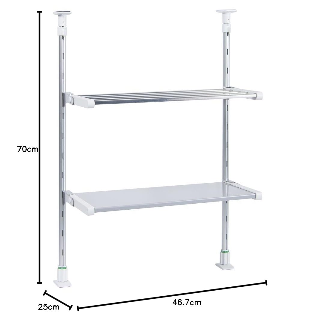 Amazon｜田窪工業所 つっぱり折りたたみ棚2段 45cm TP2-45C｜つっぱり