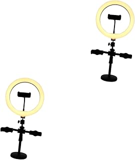 ULDIGI 2 sets Live Makeup Ring Fill Holder With Studio Broadcast Rack Supplement Stand Light for Phone Dimmable LED Bracket Fill- Fill-in Lights Stream Photographing Tripod Streaming