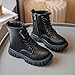 hozihqiong Girls Ankle Boots Fall Winter Fashion Side Zipper Lace Up Combat Shoes Trendy Chelsea Booties