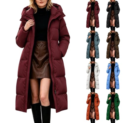 Womens Long Winter Puffer Coats Thicken Warm Hooded Jcakets with Pockets - image 1