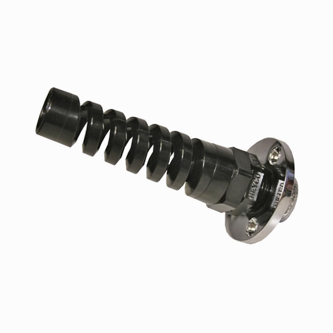T-H Marine Bulkhead Strain Relief | Prevents Kinks and Distributes Strain to Protect Hose and Prevent Leaks | Chrome Brass Base, 2-3/4" Flange