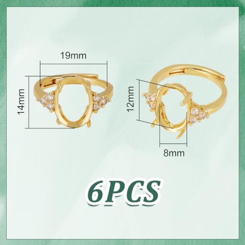 Bases de anillo de circonita cúbica ajustables para talleres de joyería DIY 5
