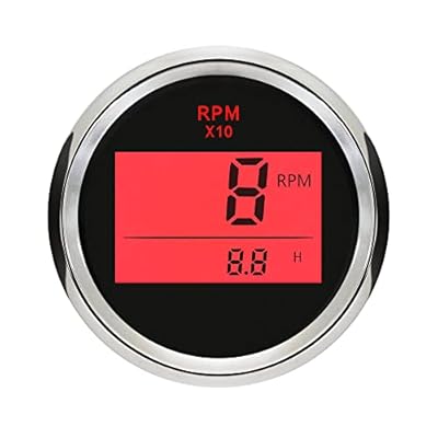 ELING Universal Digital Tachometer RPM REV Counter RPM with Hour Meter 52mm(2) 9-32V with Backlight