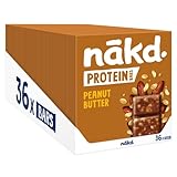 Nakd Peanut Butter Protein Bar - Vegan - Gluten Free - Healthy Snack, 45g (Pack of 36 bars)