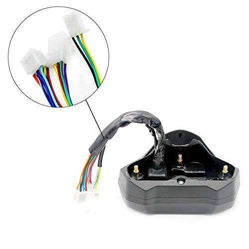 Detail of wiring harness connectors for the speedometer