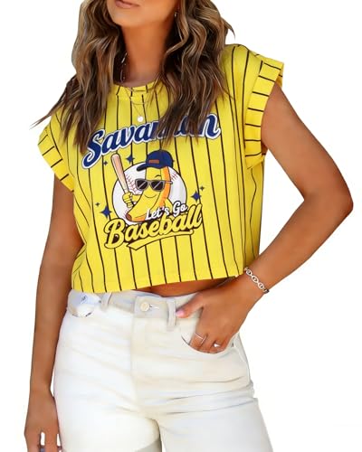 Baseball Shirts Women Baseball Mom Tshirt Funny Ballgame Graphic Tee Game Day Fan Gift Casual Short Sleeve Crop Tops