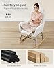 SONGMICS HOME Silla Mecedora, con Reposabrazos, Reclinable, Cubierta de Vellón, Marco de Acero, Patas de Madera de Caucho, Carga de 160 kg, para Dormitorio, Salón, Blanco Crema LYY500W01 #4