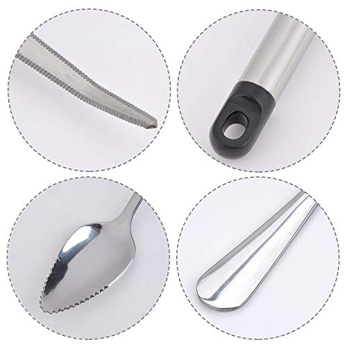 Grapefruit Spoons, JUSTDOLIFE Grapefruit Dessert Spoons Stainless Steel Half Serrated Citrus Fruit Vintage Dessert Spoons Gift for Kitchen (5 Pack) - Thumbnail 7