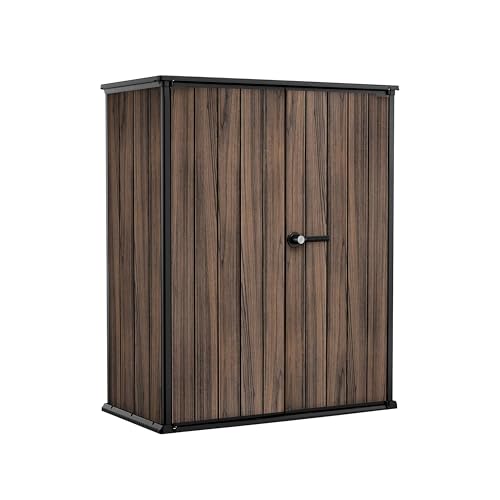 Keter Rosewood - Cobertizo Vertical De Jardín Exterior, 1400l, Color Marrón, Efecto Madera, 170,4 X 140 X 73,6 Cm