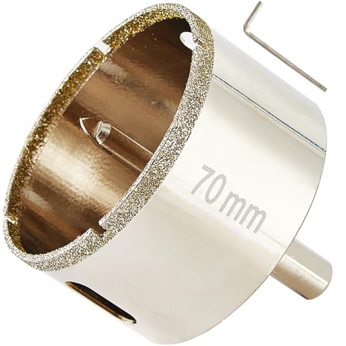 2 3/4" Diamond Hole Saw with Pilot Bit, DaduoRi 2 3/4 Inch Tile Drill Bits for Granite, Ceramics, Porcelain Tiles, Marble, Glass, Stones, 1 1/2" Depth of Cut for Thick Countertops (70mm)
