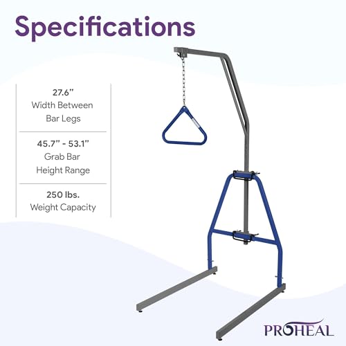 Medical Trapeze Bar for Bed Mobility - Standard Trapeze Bar Set with 250 lb. Weight Capacity - Bed Pull Up Assist for Elderly and Bedridden Patients